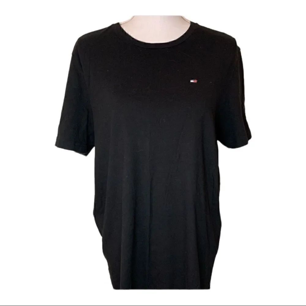 Tommy Hilfiger Logo Plain Black Tee